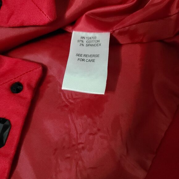 Joni B Womens Blazer Multicolor Size Medium Cotton Blend Stretch Beaded - Picture 6 of 12